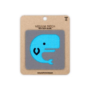 ブルーホエールタクティカルパッチ グレー＆ブルー ミディアム 2X2