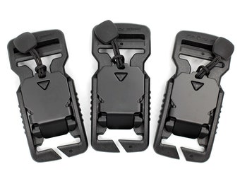 Fidlock® V-buckle 25mm Split Bar Black with Pull 3 PACK