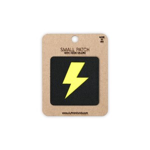 Small Black and Reflective Yellow Lightning Bolt Tactical Patch