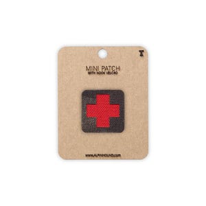 Mini Multicam Black and Red Medical Tactical Patch