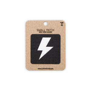 Lightning Bolt Tactical Patch Small Black and Reflective Silver