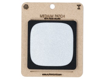 Reflective Silver Squircle Tactical Patch on Black 2x2