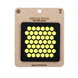Medium Black and Reflective Yellow Honeycomb Array Tactical Patch