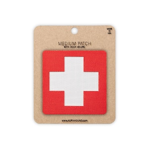Red and White Medical Tactical Patch Medium