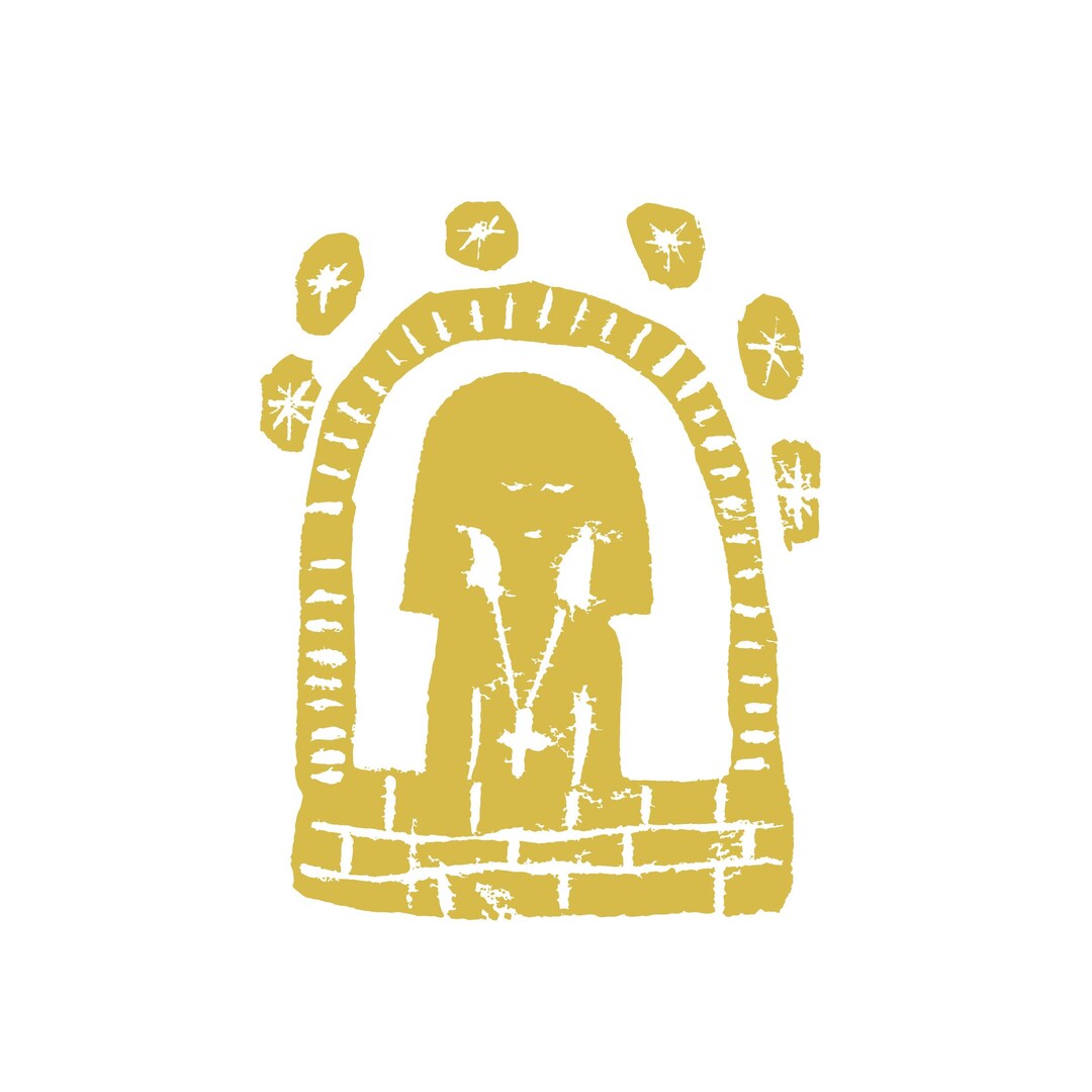 Little Nun | Yellow | Block Print | Linocut Print | Modern Icons ...