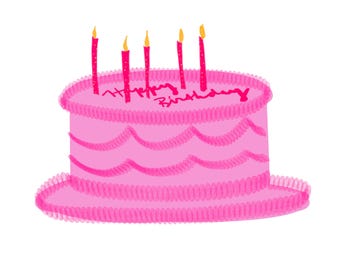 Stickers Gâteau d'anniversaire vintage