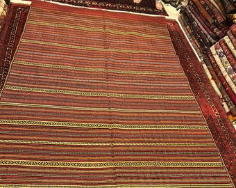 FREE SHIP 262 X 175 CM Vintage Qalaino Maliky Herat Afghan Soumak Rug