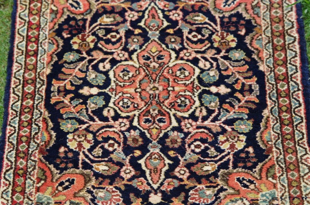 Vintage Oushak Turkish Rug,square Turkish Anatolian Rug With Blue and ...