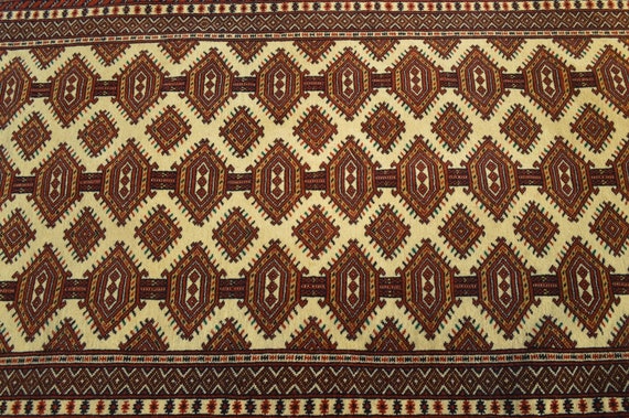 FREE SHIP6 X 4 Ft Fine Quality Zahir Shahi Herati Afghan Carpet, Beige with Orange Combination Zaheer Shahi Rug,White Sheep Wool Rug