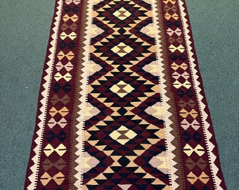 FREE SHIP 3 X 7 Foot Stunning Natural Vegetable Dye Turkish Flat Weave Kilim For Kitchen Runner