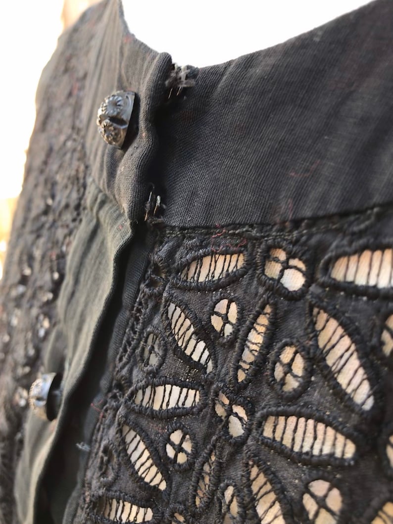 R/&K Originals Black Cotton Voile Dress circa 1950\u2019s