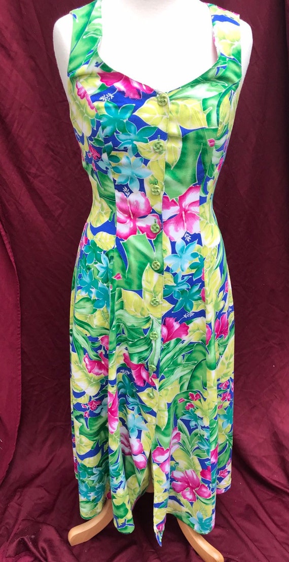Joni Blair Tropical Dress 1980s