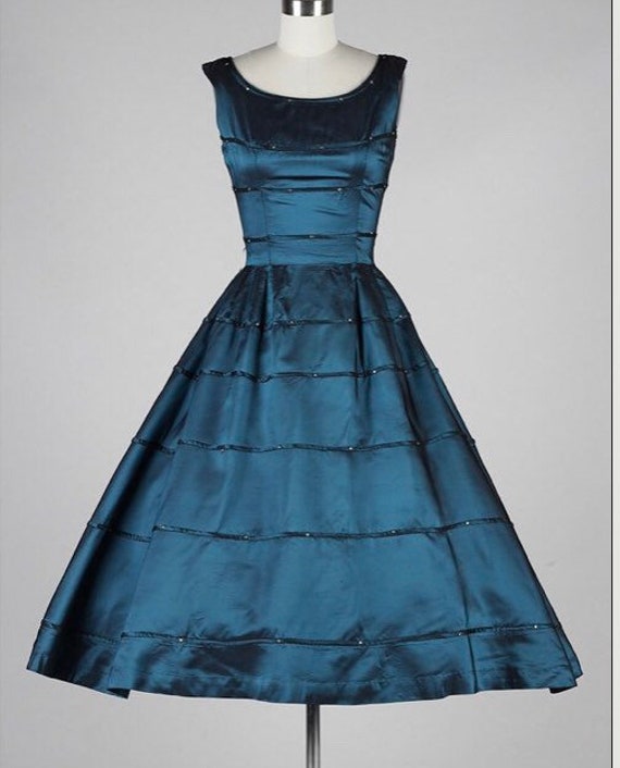 Jonathan Logan Irridescent Blue Rhinestoned Dress