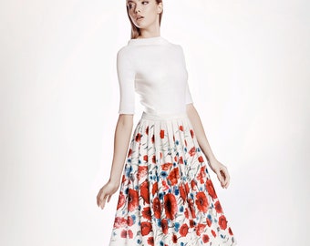 Floral print midi skirt POPPY by Rumour London