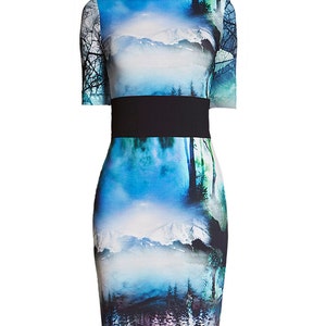 Soft Jersey Dress with Landscape Print MERIBEL by Rumour London image 2