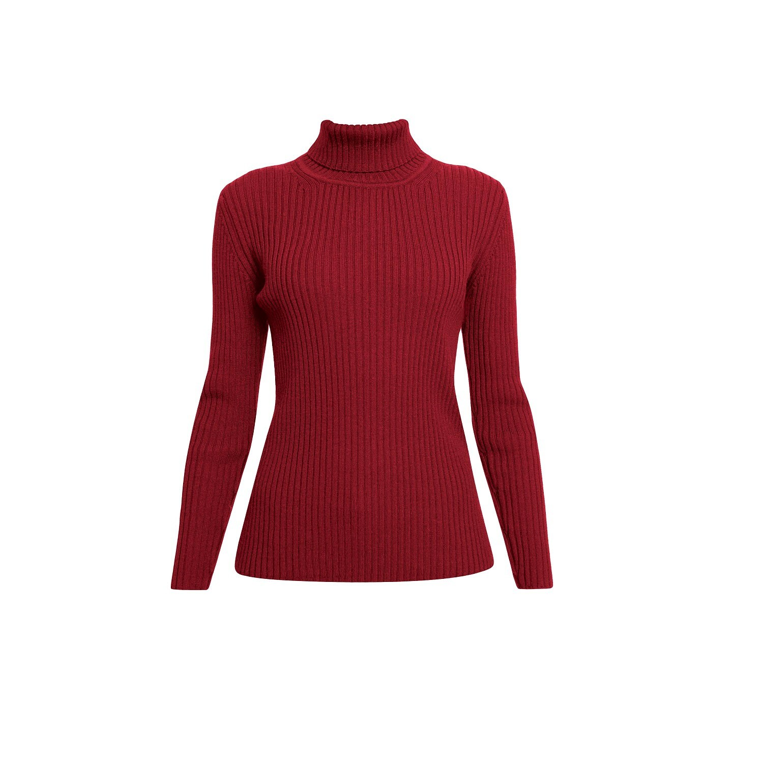 Merino Wool Ribbed Turtleneck Sweater 