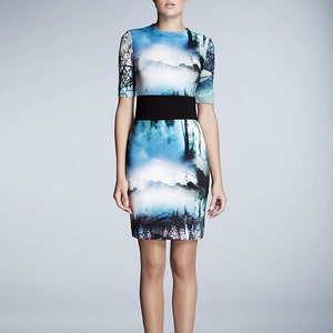 Soft Jersey Dress with Landscape Print MERIBEL by Rumour London image 5