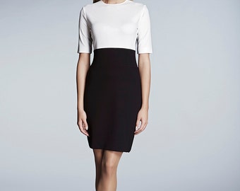 Block Monochrome Slip on Jersey Dress JACKIE by Rumour London