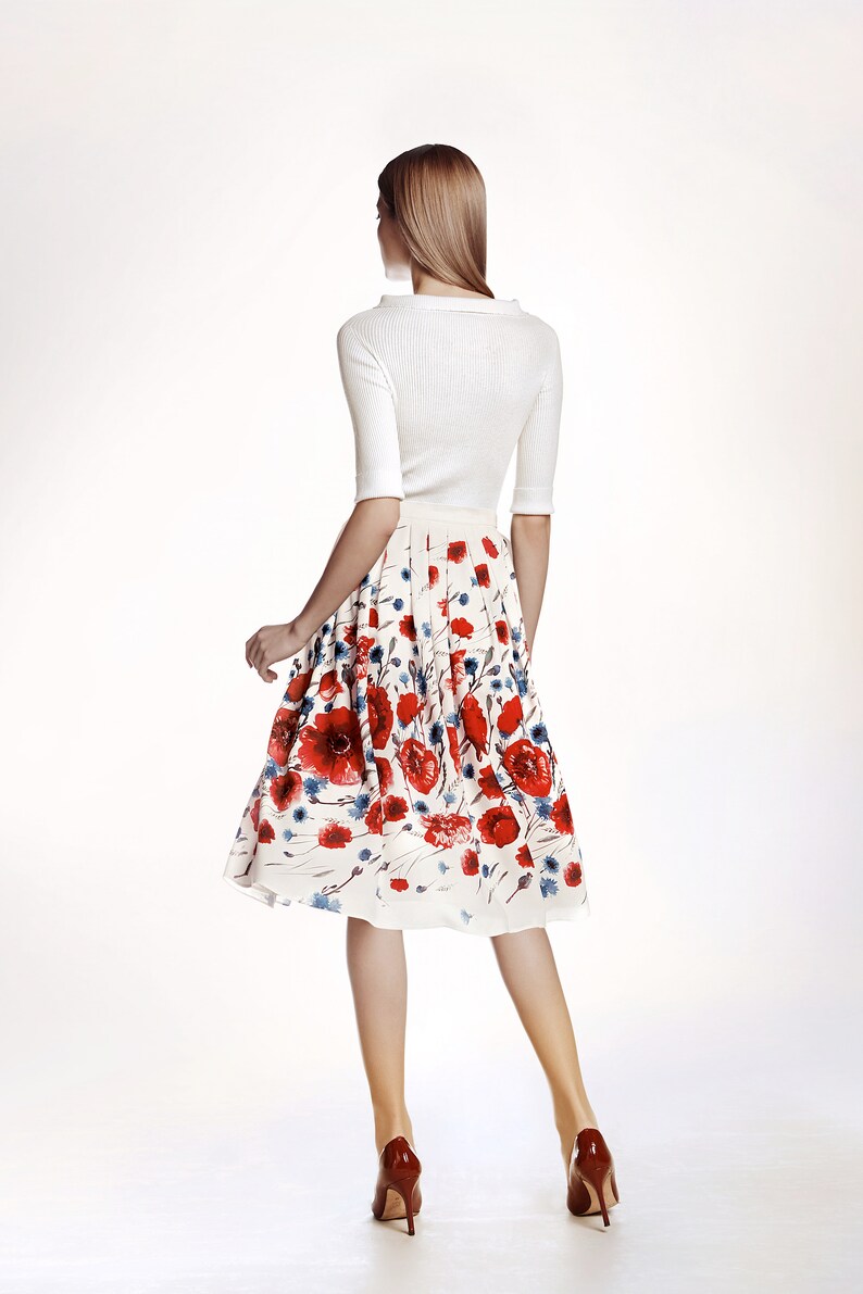 Floral print midi skirt POPPY by Rumour London