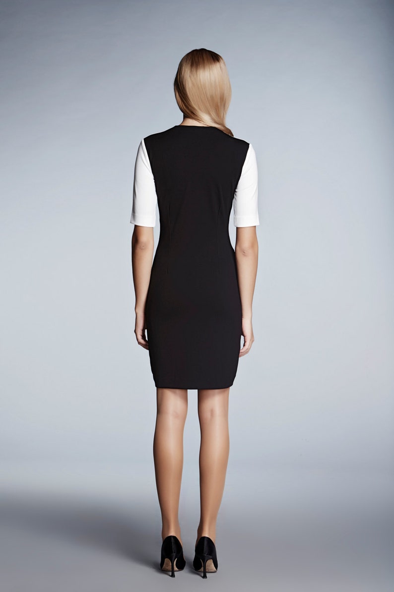 Block Monochrome Slip on Jersey Dress JACKIE by Rumour London image 4