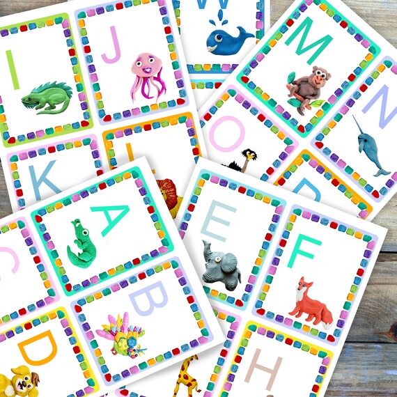 Flashcards for Kids 3D Printable Flash Animals Cards ABC - Etsy