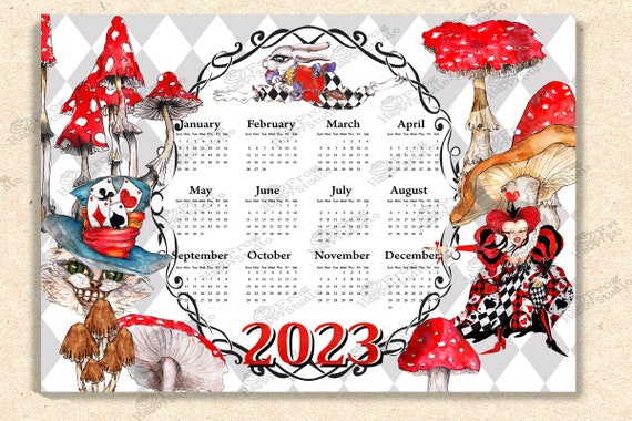 Alice in Wonderland Calendar 2023instant Download - Etsy Alice in Wonderland Calendar 2023instant Download - Etsy