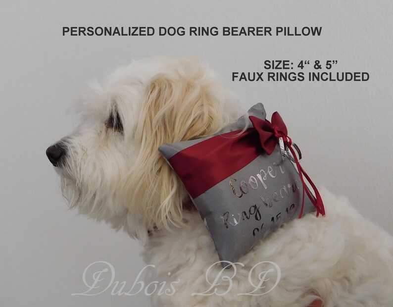 Wedding Pillow Dog Ring Pillow Personalized Dog Ring Bearer Pillow