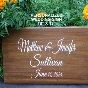 Personalized Wooden Wedding Sign: Custom Anniversary Decor (18” X 12”)