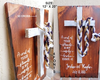 Personalized Cord of Three Strands Wedding Board, Knot-Tying Ceremony