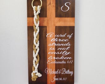 Cordon de mariage chrétien personnalisé à trois brins, Ecclésiaste 4:12