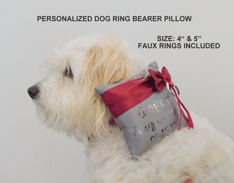 Dog Ring Pillow Dog Ring Bearer Pillow Wedding Dog Security Etsy