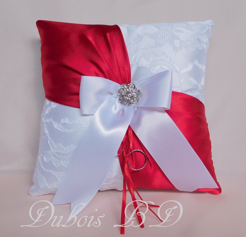 Gold and White Ring Pillow Wedding Ring Bearer Pillow Sash Etsy