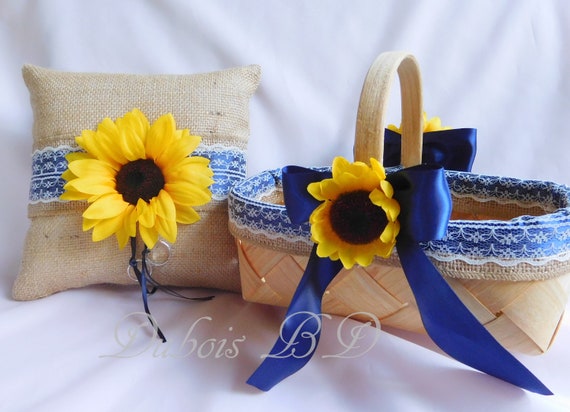 Two  Flower Girl Baskets  /&  1 Ring Pillow  Fall Trim