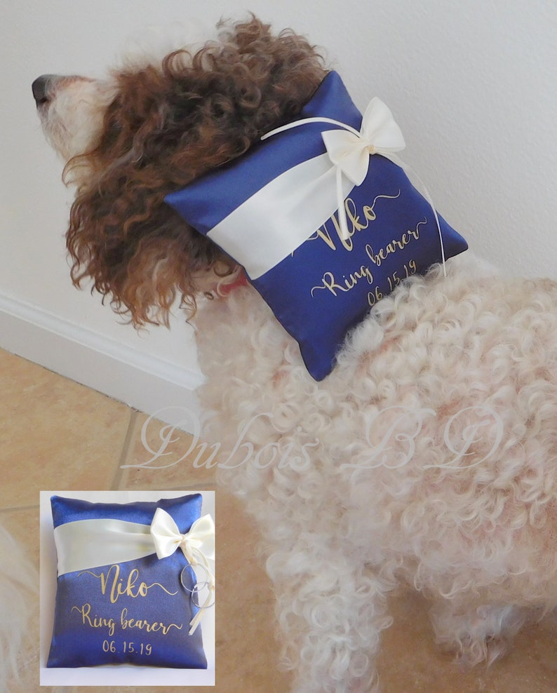 Dog Ring Pillow Personalized Dog Ring Bearer Pillow Wedding Etsy