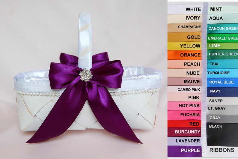 Purple Flower girl basket Ranking TOP9 decoration Houston Mall Wedding B