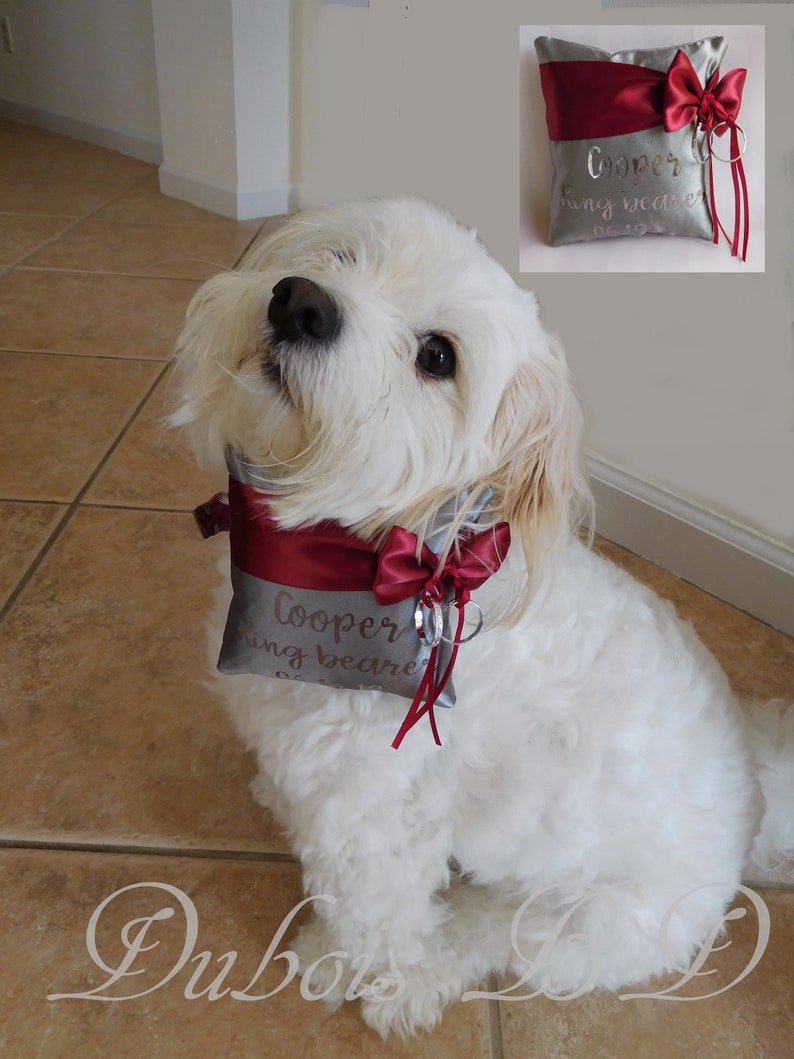 Personalized Dog Ring Bearer Pillow Dog Ring Pillow Wedding Etsy