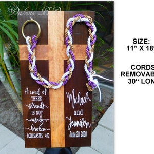 Knot-tying ceremony, Ecclesiastes 4:12, Christian wedding ceremony, Personalized board display, Cord of three Strands