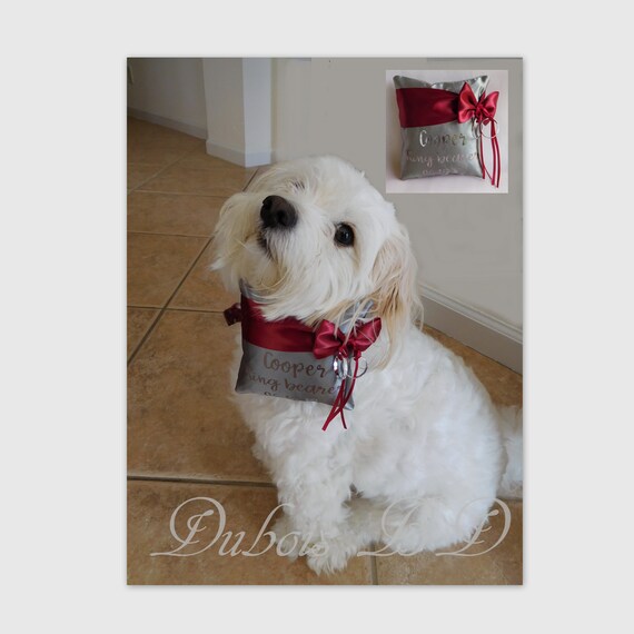 Personalized Dog Ring Bearer Pillow Dog Ring Pillow Wedding Etsy