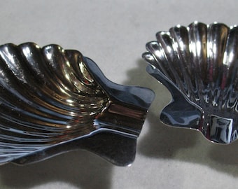 A Pair of Vintage Sterling Silver Shell Design Ashtrays