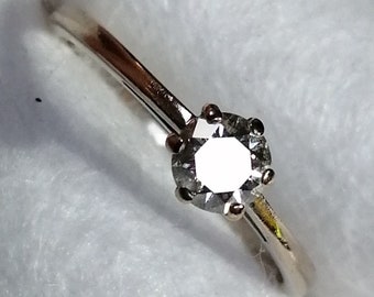 Vintage 18ct White Gold Solitaire Diamond Ring (AF)