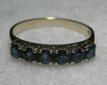 Vintage 14ct Gold & Iolite Ring - UK Size O