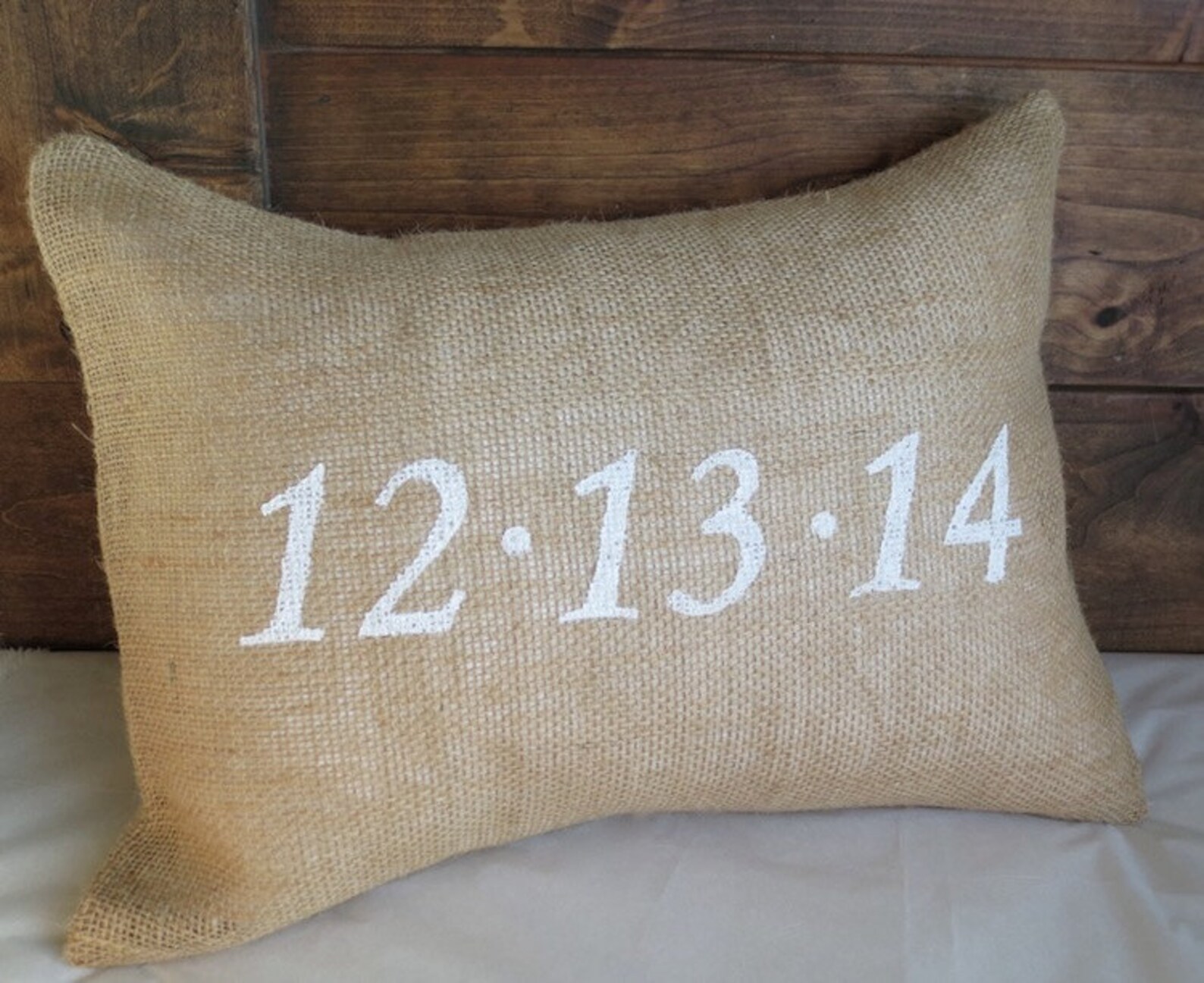 Custom Wedding Date Pillow Burlap Pillow Cover 18 X 18 Date Etsy