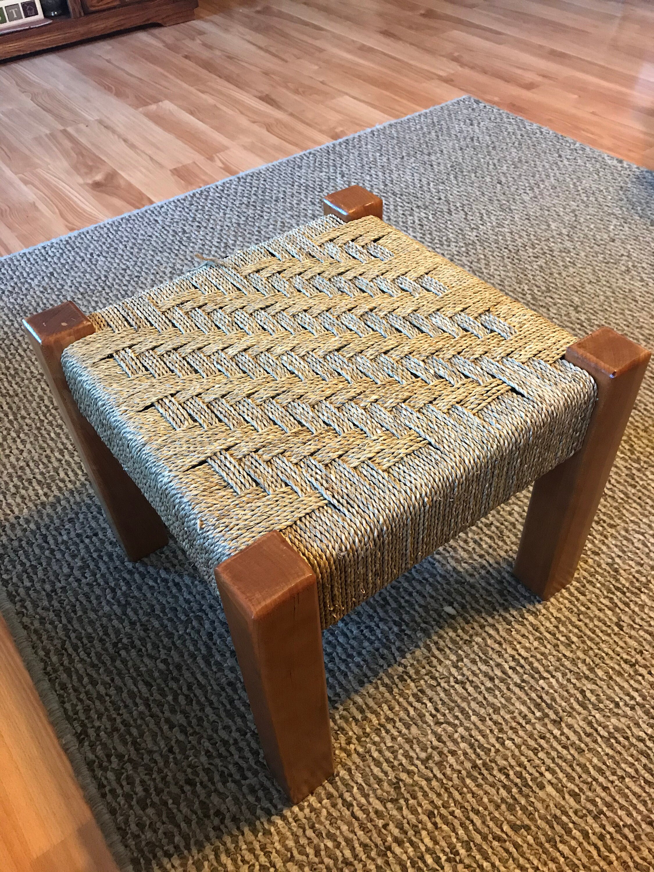 Cherry Seagrass Stool Etsy