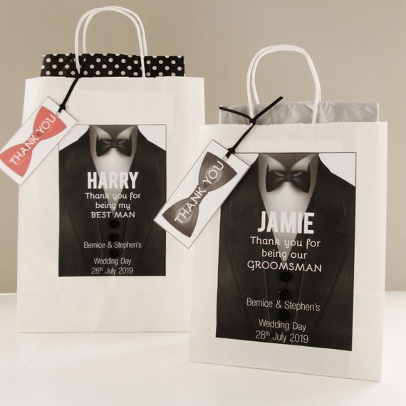 Personalised wedding Best Man cotton gift bag Lovely Best Man Thank you gift bag 