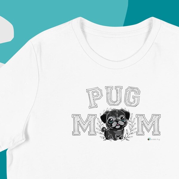 Pug Mom with Black Pug Women's Relaxed T-Shirt from Scribble Pug | Mother's Day Mom Mum Dog