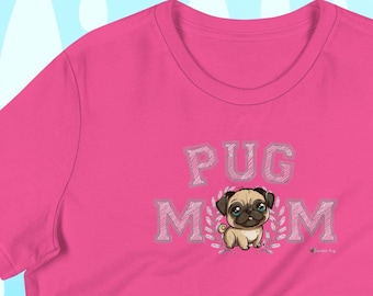 Pug Mom Women's Relaxed T-Shirt from Scribble Pug | Mother's Day Mom Mum Dog
