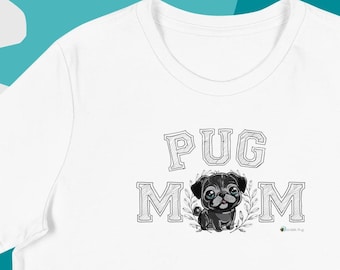 Pug Mom with Black Pug Women's Relaxed T-Shirt from Scribble Pug | Mother's Day Mom Mum Dog