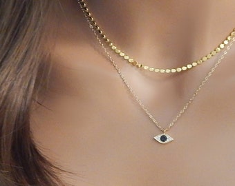 Necklace for Women, Evil Eye Necklace Gift for Her Protection Talisman Amulet Kabbalah Bracelet Anklet Bridesmaid Gift Eye Charm