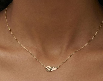 Collar de alas de ángel, collar de ángel guardián en plata de ley, joyería conmemorativa, regalo de condolencia para ella