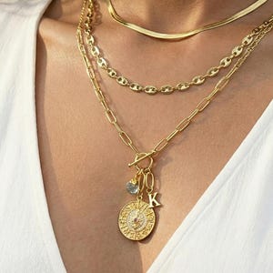 Gepersonaliseerde ketting met sterrenbeeld geboortesteen: gouden hemelse initiaal